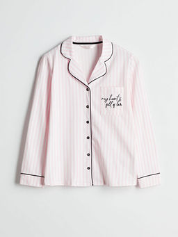 G?mlek Yaka Nak??l? Kad?n Pijama ?st