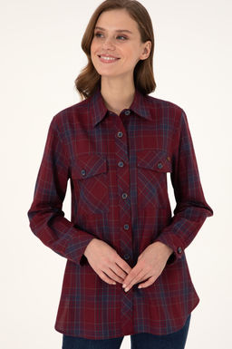 Женская красная рубашка с длинным рукавом Неожиданная скидка в корзине - U.s. polo assn фото 3