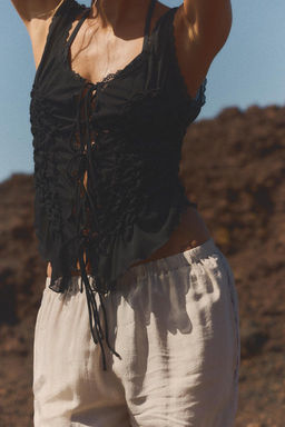 GATHERED TIE TOP - Zara фото 7