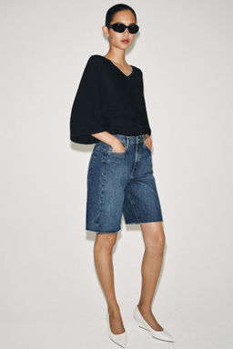 BERMUDA DENIM RELAXED TIRO MEDIO ZW COLLECTION / Azul medio
