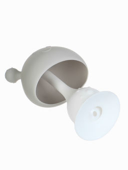 Прорезыватель для зубов с погремушкой 4 в 1 «Зайка», силикон, серый