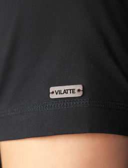 Футболка базовая полуприлегающая из премиального хлопка с принтом - Vilatte фото 4