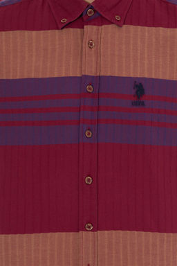 U. S. Polo Assn Мужская рубашка с длинным рукавом вишневого цвета - U.s. polo assn фото 12