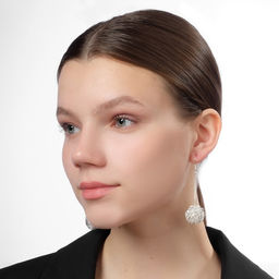 Серьги висячие Шарик переплетение, цвет светлое серебро, 6.5 см