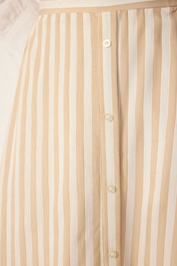 TRENDYOLMILLA Bej Onden Dugme DEtayl? Cizgili A-Line Midi Boy Dokuma Etek TWOSS25ET00079 фото 3