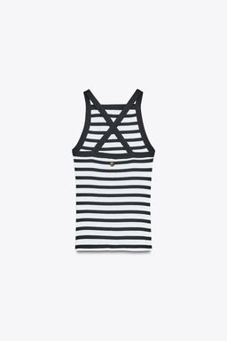 ZARA STRIPED BROOCH TOP  фото 6