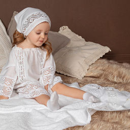 Крестильный набор с пеленкой и косынкой "Екатерина"