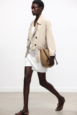 CROPPED JACKET WITH ELASTICATED HEM - Zara фото 4