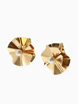 Серьги клипсы для ушей QF «Тренд. Объёмный цветок», цвет золото