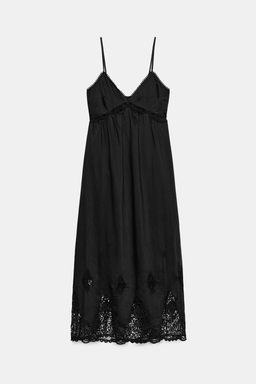 VESTIDO MIDI BORDADOS / Negro - Zara фото 5