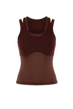 Koyu Kahverengi Dalg?c/Scuba Regular Bluz THMSS26BZ00003