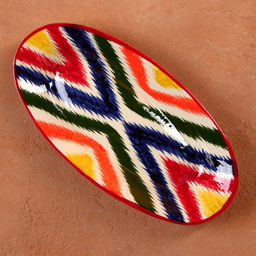 Селедочница Риштанская Керамика Атлас 24см - Шафран фото 2