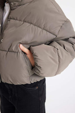 Водоотталкивающее пальто для девочек - Defacto фото 4