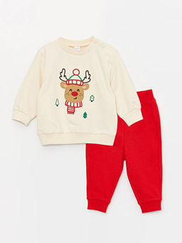 Bisiklet Yaka Erkek Bebek Sweatshirt ve E?ofman Alt 2li