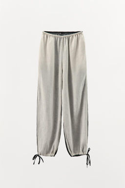 CONTRAST LINEN TROUSERS - Zara фото 9