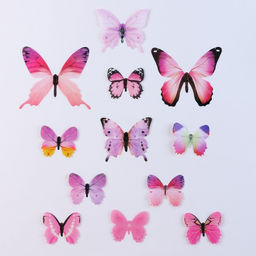 Набор для украшения Бабочки, 12 шт., цвет розовый