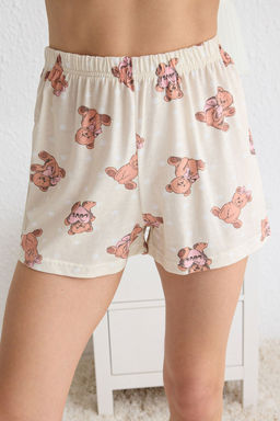 Trendyolmilla Pembe %100 Pamuklu Ay?c?kl? ve Puantiyeli Uyku Bantl? Sortlu Orme Pijama Tak?m? THMSS25PT00096  фото 12