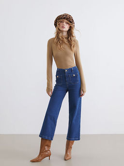 Wideleg Kad?n Jean Pantolon