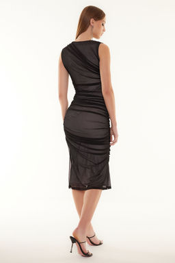 Siyah-Gri Astarl? Orme Tul Elbise TPRSS24EL00023 - Trendyolmilla фото 6