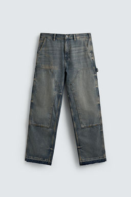 JEANS BOLSILLO CARPINTERO LAVADO / Azul / Verde - Zara фото 7