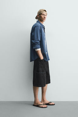 BERMUDA BAGGY FIT CINTUR?N / Negro