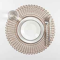 Набор салфеток сервировочных на стол Доляна Солнечная, d=38 см, 4 шт, цвет золотой  фото 4