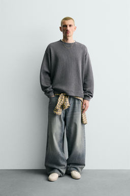 SUDADERA ESTRUCTURA LAVADA / Azul lavado