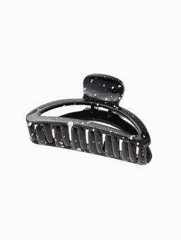 Цена за 12 шт. Крабик для волос «Пелагея», дуга, 9 см, белый, чёрный