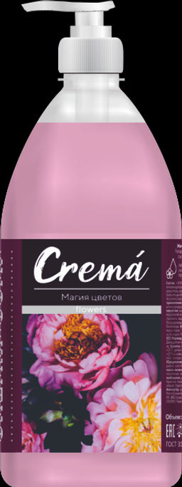 Мыло жидкое 1000мл CREMA flowers КРЕМ Магия Цветов (дозатор)