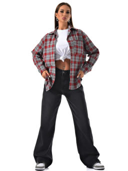 Женская рубашка в клетку оверсайз CRACPOT 145 - Сracpot фото 6