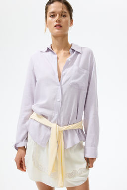 Camisa en mezcla de lino - H&m фото 7