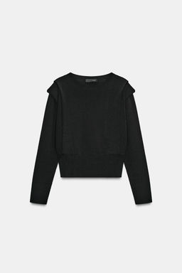 KNIT TOP WITH SHOULDER PADS