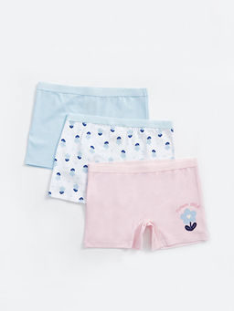 Bask?l? K?z ?ocuk Boxer 3l?