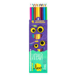 Лео Играй LGWP-18 Набор трехгранных акварельных карандашей заточенный 8 х 18 цв  фото 4