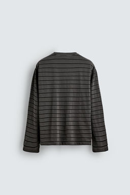 CAMISETA JACQUARD RAYAS / Gris - Zara фото 7