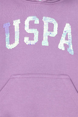 Детская сиреневая базовая толстовка с капюшоном Неожиданная скидка в корзине - U.s. polo assn фото 3