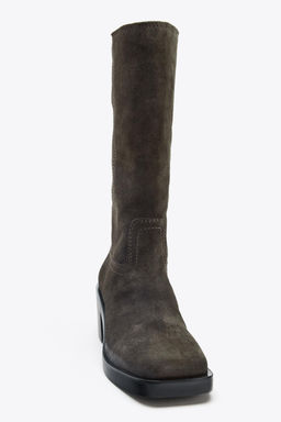SPLIT SUEDE CONTRAST STITCH BOOTS - Zara фото 4