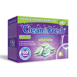 Таблетки для ПММ mini tabs 10гр; 60 шт Сlean&Fresh