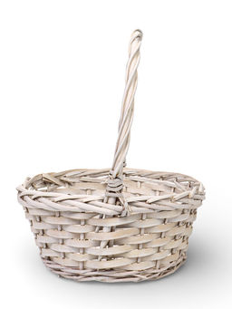 Корзина плетёная для хранения, лоза, белая, набор 3 шт.