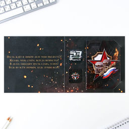 Цена за 2 шт. Подарочный набор 23 февраля блокнот А6, 16 л, магнитные закладки 2 шт. - Artfox фото 2