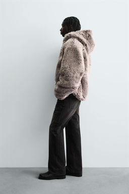 FAUX FUR HOODIE JACKET - Zara фото 4
