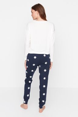 Trendyolmilla Cok Renkli %100 Pamuklu Y?ld?z Desenli Orme Pijama Tak?m? THMAW21PT0241  фото 4