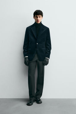 REGULAR FIT VELVET BLAZER