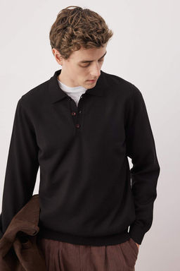 TRENDYOL MAN Lacivert Erkek Regular Polo Yaka Duz Triko Kazak TMNAW24KZ00067 - Trendyolmilla фото 29