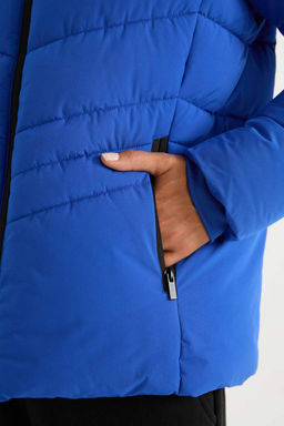 Водоотталкивающий пуховик DeFactoFit с водонепроницаемым карманом на молнии с капюшоном  фото 6