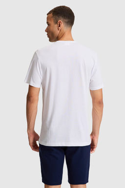 Erkek Beyaz Regular Fit Bisiklet Yaka Ti__rt