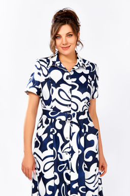 Платье Swallow 844.3 темно-синий в белый принт фото 6