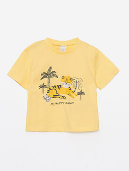 Bisiklet Yaka Bask?l? Erkek Bebek Ti??rt