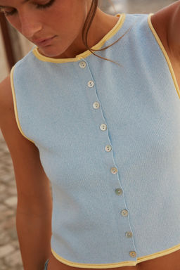 KNIT TOP WITH CONTRAST TRIMS - Zara фото 14