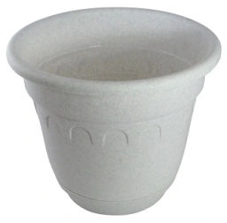 Цена за 4 шт. Горшок для цветов пластиковый 0,9л d-14см "Колывань" с поддоном мраморный С92М